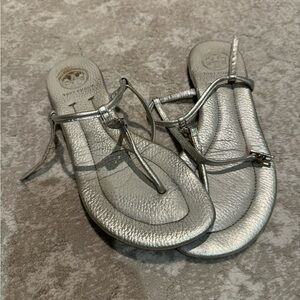 Silver Size 7 Tory Burch Sandals